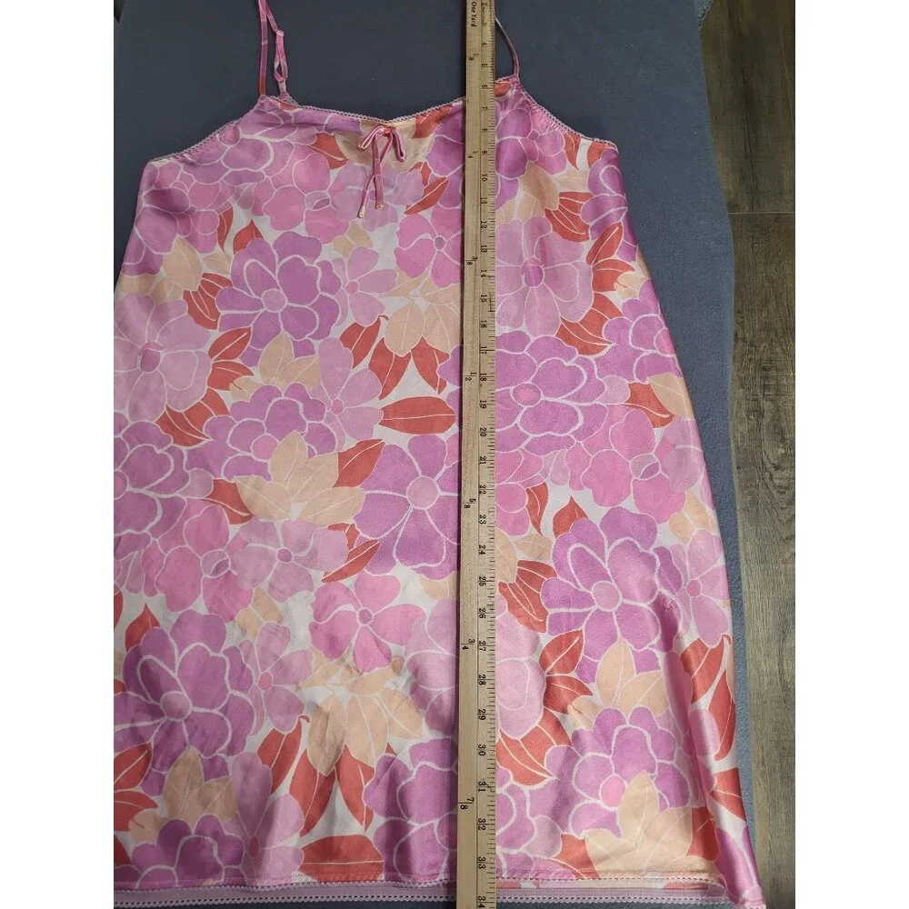Vintage Jaclyn Smith Nightgown Slip Chemise XL Floral Pink Valentines Feminine - Picture 5 of 8